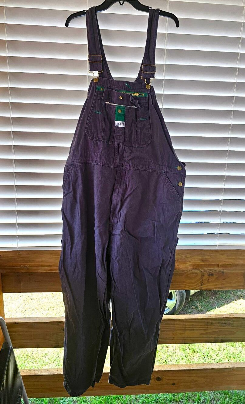 Liberty Men’s Gray Cotton Canvas Bib Overalls Workwear 44x30